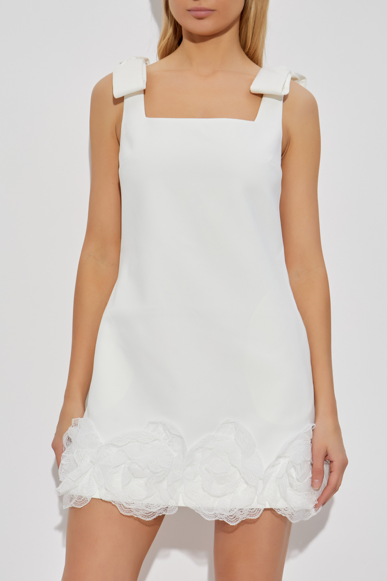 ワンピース SELF-PORTRAIT Woman Dress White SS25CK009SW WHITE White knit ruffle mini dress Self-portrait - women - SELF